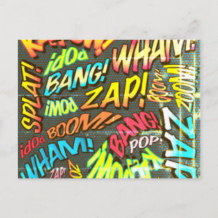 Rolig Retro Serietidning Popkonst Vykort