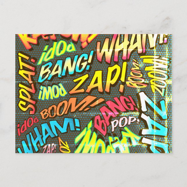 Rolig Retro Serietidning Popkonst Vykort (Framsida)