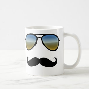 Rolig Retro solglasögon med moustachen Kaffemugg