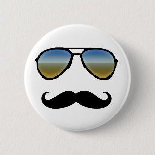 Rolig Retro solglasögon med moustachen Knapp