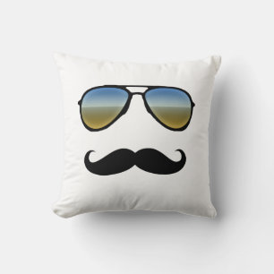 Rolig Retro solglasögon med mustasch Kudde