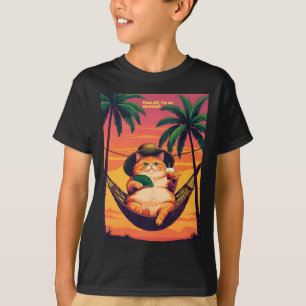 Rolig Retro Sommar Katt Semester T Shirt