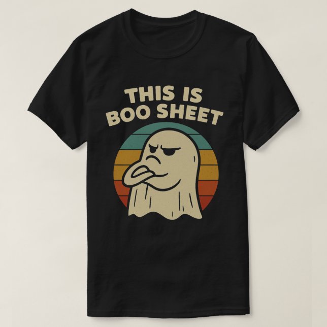 Rolig Retro Spöke “This is Boo Sheet” | Halloween T Shirt (Design framsida)