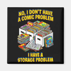 Rolig retro superhjälte nörd geek läsare serietidn magnet