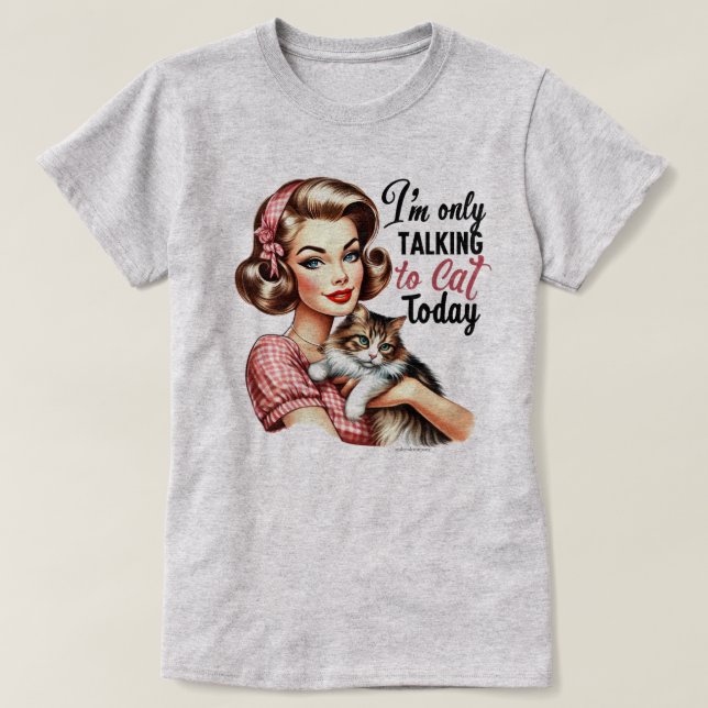 Rolig Retro T-Shirt för Tjejer – Pratar bara med m (Design framsida)