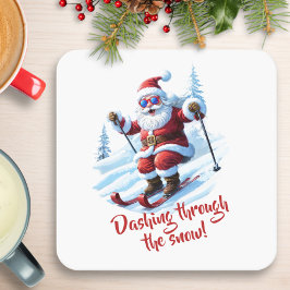 Rolig Retro Tomte Julunderskål Underlägg Papper Kvadrat