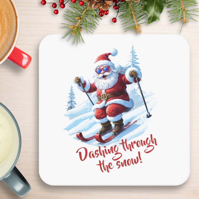 Rolig Retro Tomte Julunderskål Underlägg Papper Kvadrat (Skapare uppladdad)