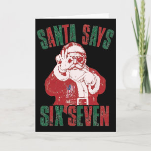 Rolig Retro Tomte Säger Sex Sju Jul Kort