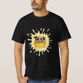 Rolig Retro "Trick or Treat" Splash Män Halloween T Shirt
