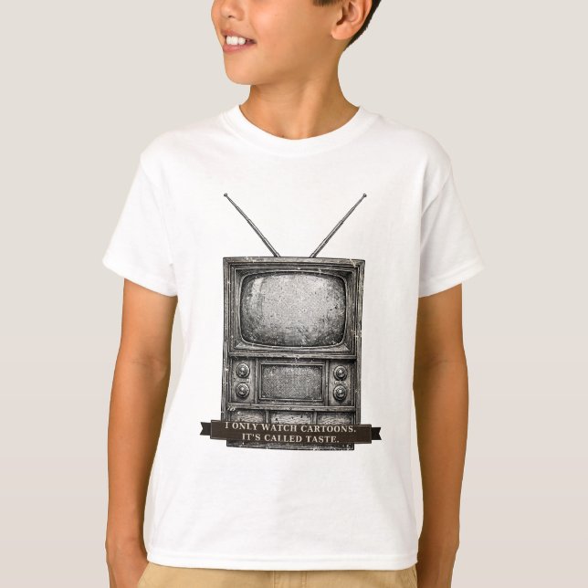 Rolig Retro-TV för Barn T Shirt (Framsida)
