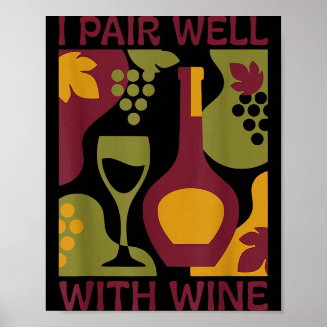 Rolig retro vin abstrakt mitten av seklet par med poster (Framsidan)