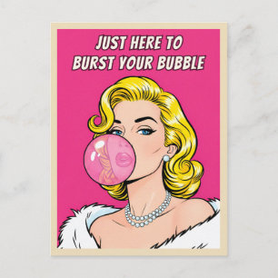 Rolig Retro Vintage Frenemy Humor Popkonst Vykort