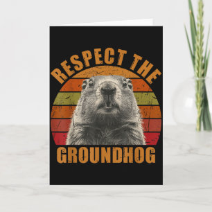 Rolig Retro Vintage Groundhog Day 2025 Respekt För Kort
