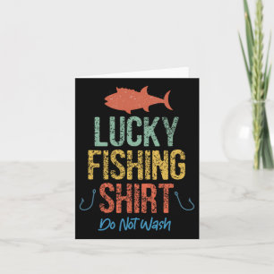 Rolig Retro Vintage Lucky Fishing Tröja Tvätta Int Kort