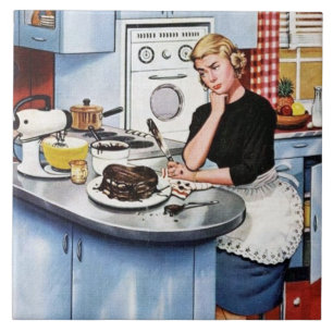 Rolig retro vintagekök kakelplatta