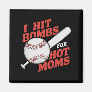 Rolig Retrobaseboll Jag Slår Bomber För Heta Morso Magnet