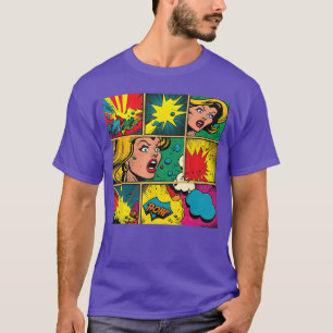 Rolig Retroserie Comic Pop Art Kul Tecknad Serie C T Shirt