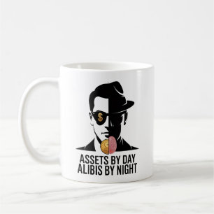 Rolig revisor tillgångar alibi sann kriminalitet m kaffemugg