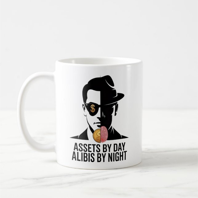 Rolig revisor tillgångar alibi sann kriminalitet m kaffemugg (Vänster)