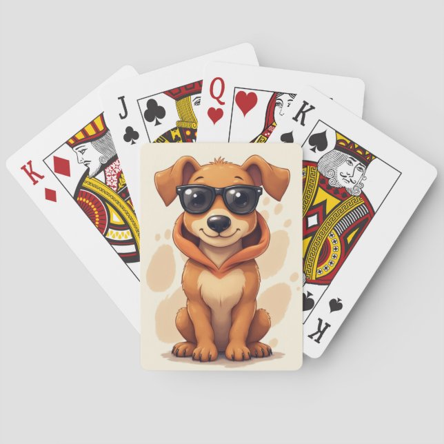Rolig Rhodesian Ridgeback Kawaii Hund Casinokort (Baksidan)
