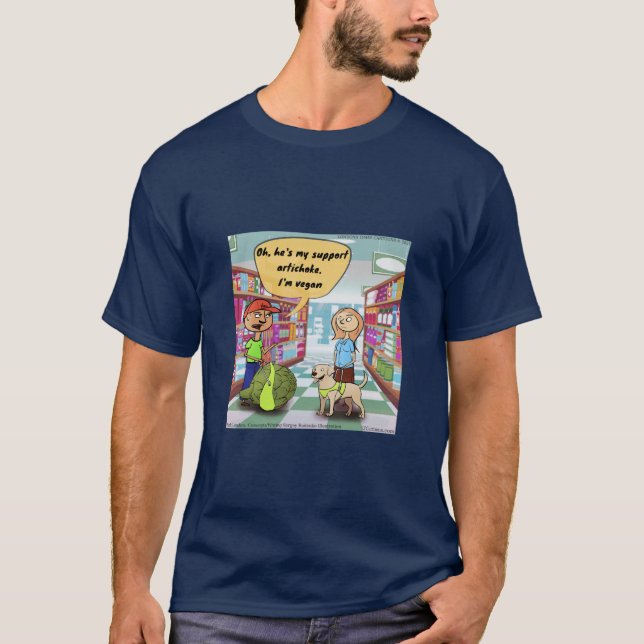 Rolig Rick London Stöd Artichoke Tecknad  T Shirt (Framsida)