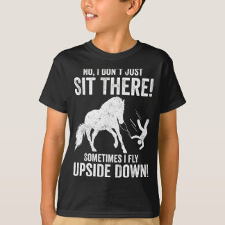 Rolig Ridsport Häst Voltigering Flygande Ide Ner T Shirt