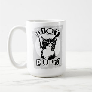 Rolig Riot Purrul Tjej Punk Katt Design Kaffemugg