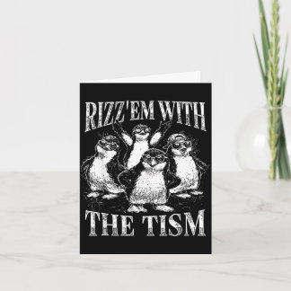 Rolig rizz em med tism retro pingvin meme kort