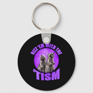 Rolig Rizz Em With The Tism Meme Autistisk Tvättbj Nyckelring