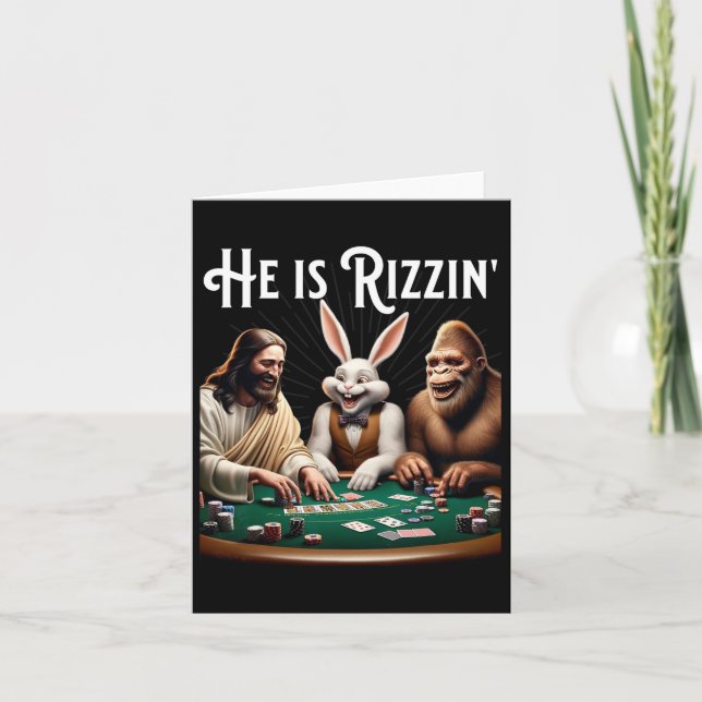 Rolig Rizz Han Är Rizzin Jesus  Kort (Framsida)