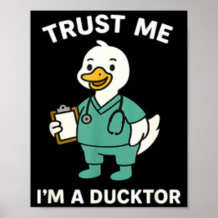 Rolig ro en ducktor medicinsk skämt quack and duck poster