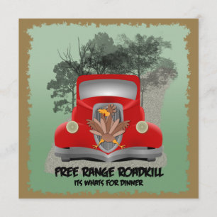Rolig Roadkill partyinbjudan Inbjudningar