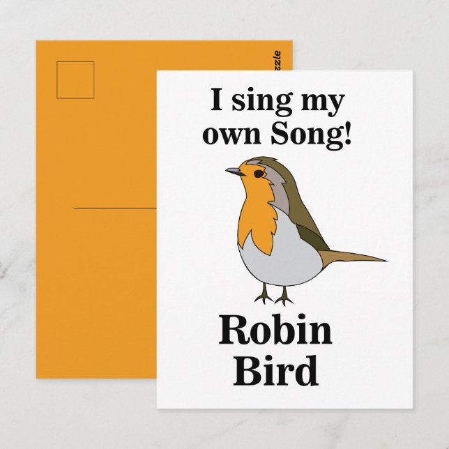 Rolig Robin-citat Vykort (Fram/baksida)