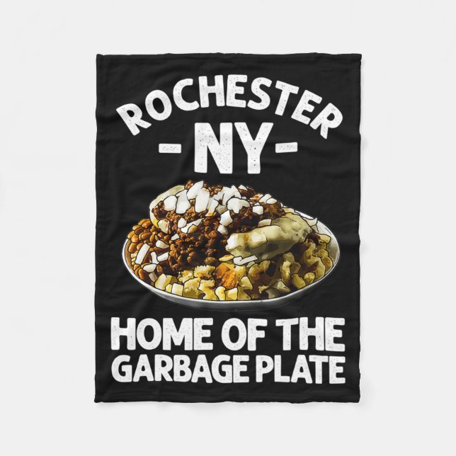Rolig Rochester Ny Garbage Plate Present Cool New  Fleecefilt (Framsidan)