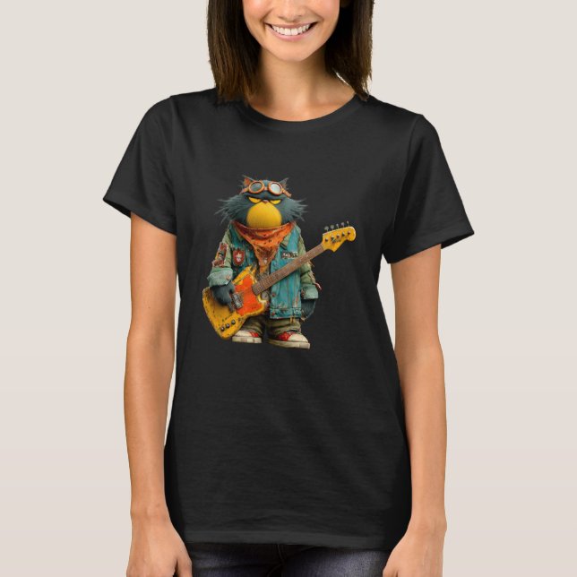 Rolig Rockarkatt T Shirt (Framsida)