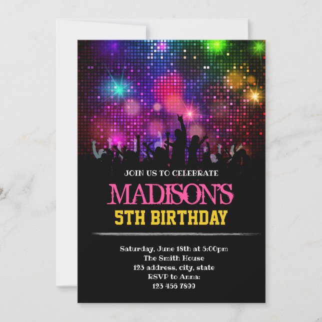 Rolig rockstjärna inbjudan (Framsida)