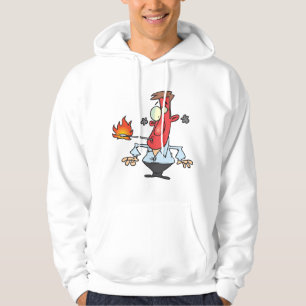 Rolig röd ansikte man med febertermometer hoodie