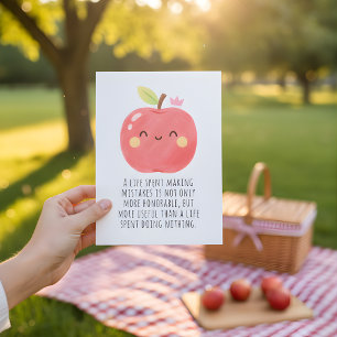 Rolig Röd Äpple Ät en Röd Äpple Dag Tack Kort