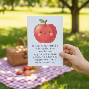 Rolig Röd Äpple Ät en Röd Äpple Dag Tack Kort