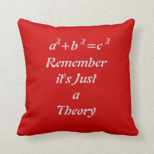 Rolig röd dekorativ kudde för Pythagoreantheorem