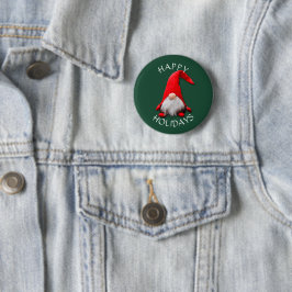 Rolig röd Gnomejul Knapp