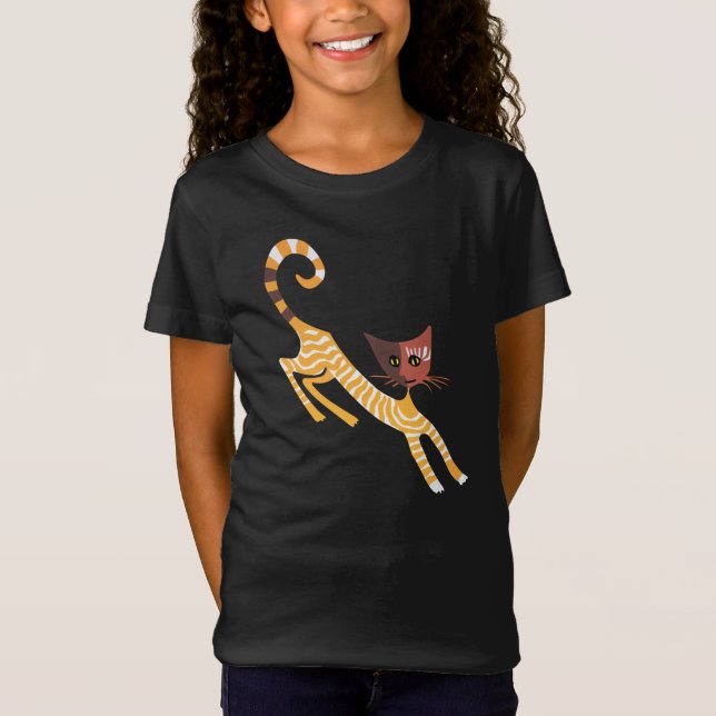 Rolig röd katt t shirt (Framsida)