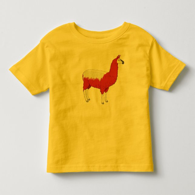 Rolig Röd Lama Tee (Framsida)