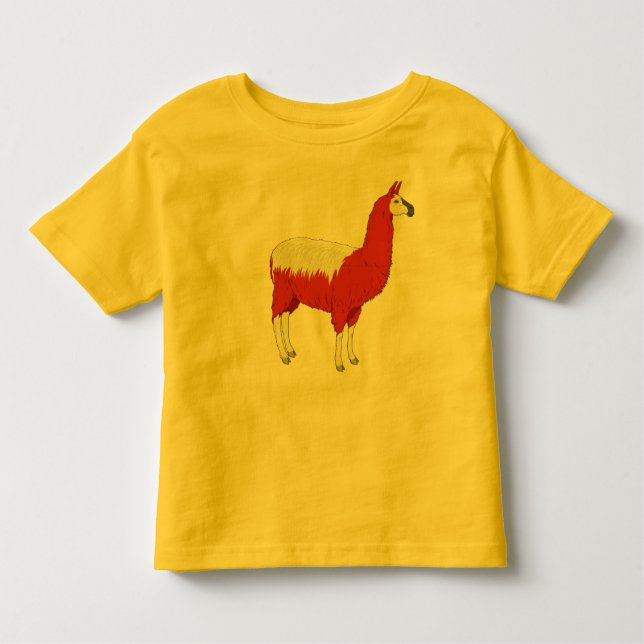 Rolig röd Llama Tee (Framsida)
