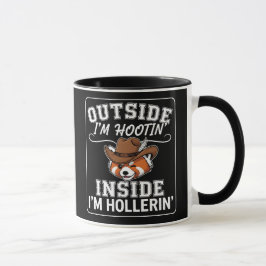 Rolig Röd Panda Cowboy  Mugg