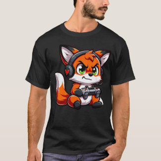 Rolig Röd Räv Gamer Video T Shirt