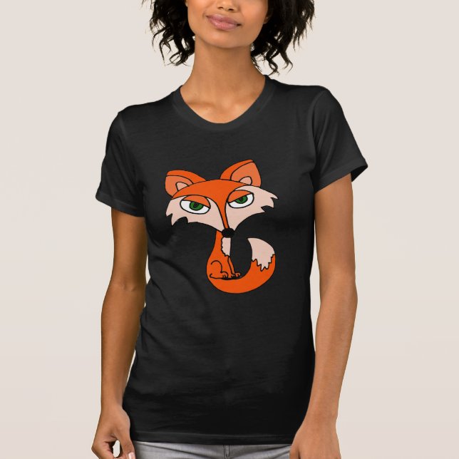 Rolig röd rävkonst t-shirt (Framsida)