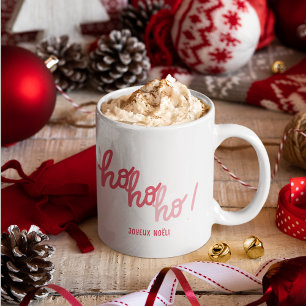 Rolig Röd Rosa Hohoho God Jul Typografi Mugg