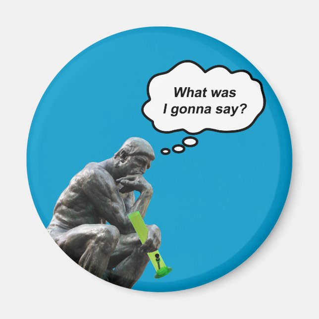 Rolig Rodin Tänkaren Staty - Vad Var Jag Gonna Säg Magnet (Framsidan)