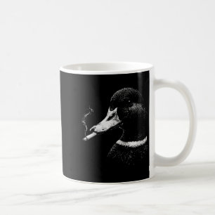 Rolig rökande andjakt gräsand rökande kaffemugg